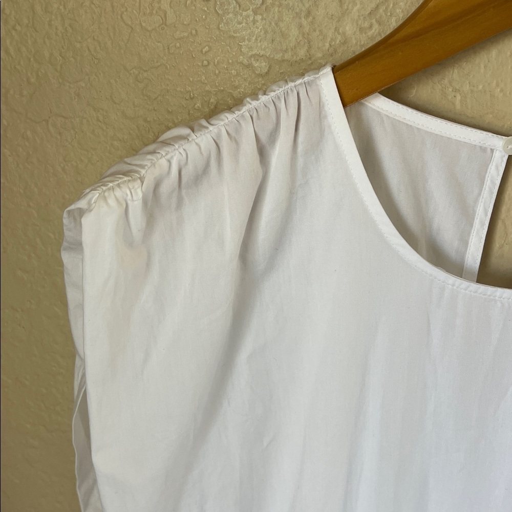 Zara white and navy poplin mixed jumpsuit - Picture 6 of 9